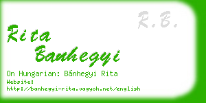 rita banhegyi business card