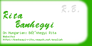rita banhegyi business card